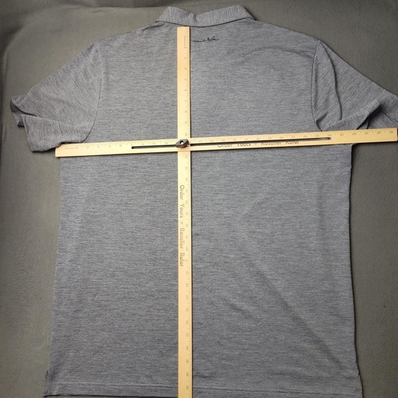 Travis Mathew Polo Shirt Mens 2XL Gray Heather Golf Performance Stretch Stripe - Picture 8 of 10
